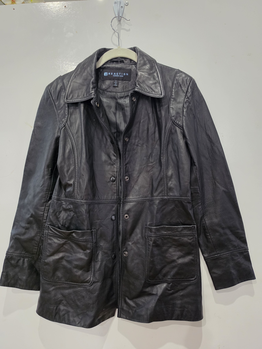 Kenneth Cole Reaction Women's Black Leather Jacket Size S